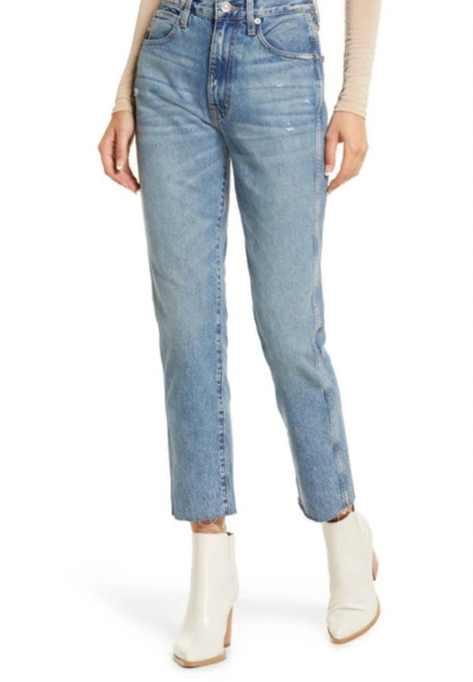 SLVERLAKE Hero Last Goodbye High Waist Ankle Blue Jeans Raw Hem Womens Size 27